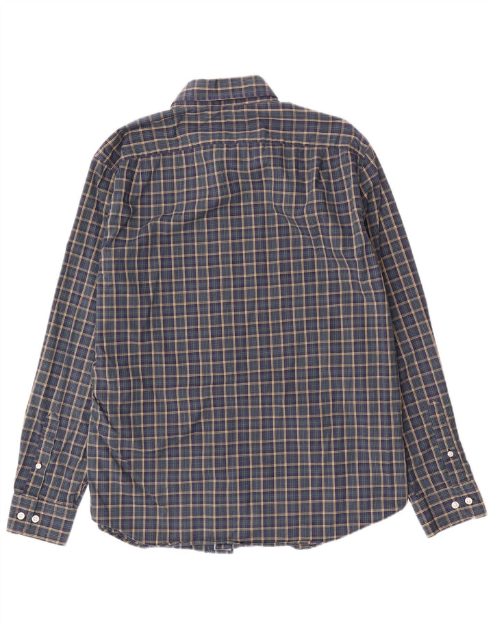Camisa Nautica Hombre Grande Azul Marino Cuadros Algodón