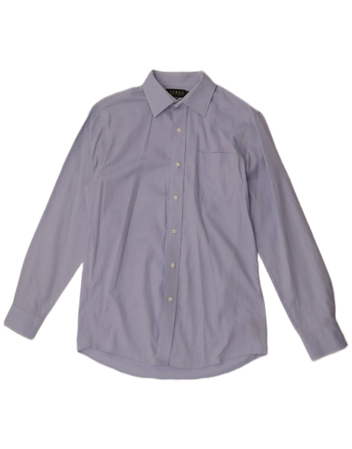 Ralph Lauren Camisa ajustada para hombre Talla 15 1/2 39 Algodón azul medio