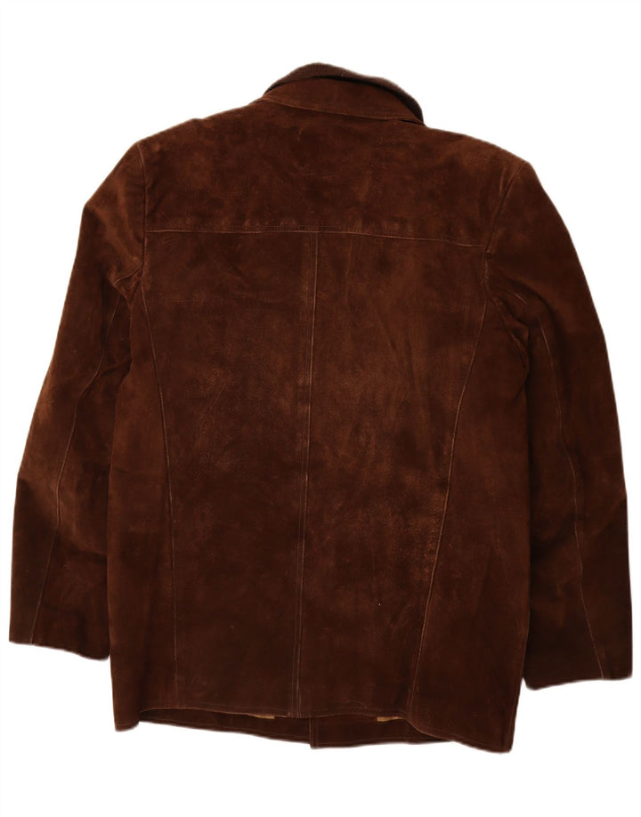 Chaqueta de ante vintage para hombre IT 52 XL cuero marrón