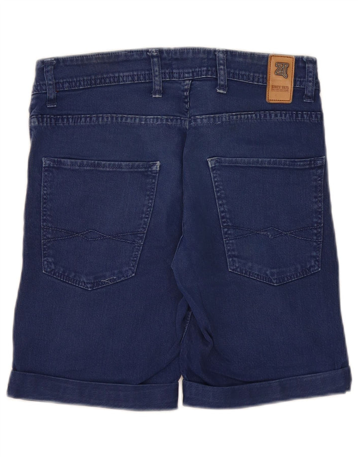 Zara Pantalones cortos de mezclilla para hombre EU 38 Small W30 Azul marino
