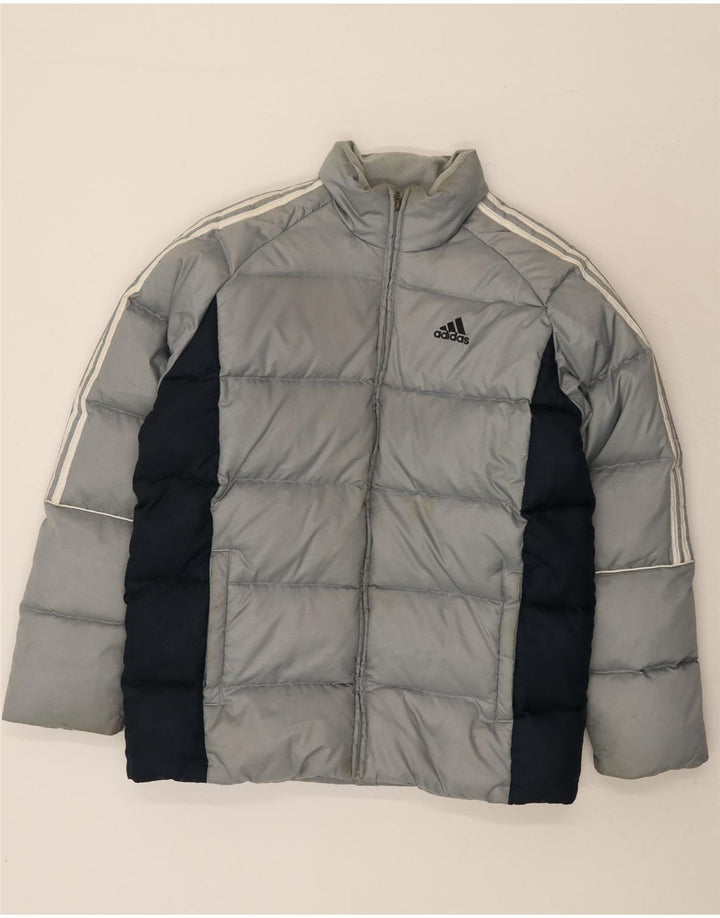 Adidas Chaqueta acolchada holgada para hombre UK 36 Small Gris Colorblock Poliéster