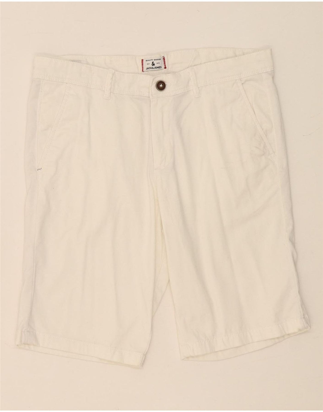 JACK & JONES Pantalones cortos chinos para hombre Medium W32 White
