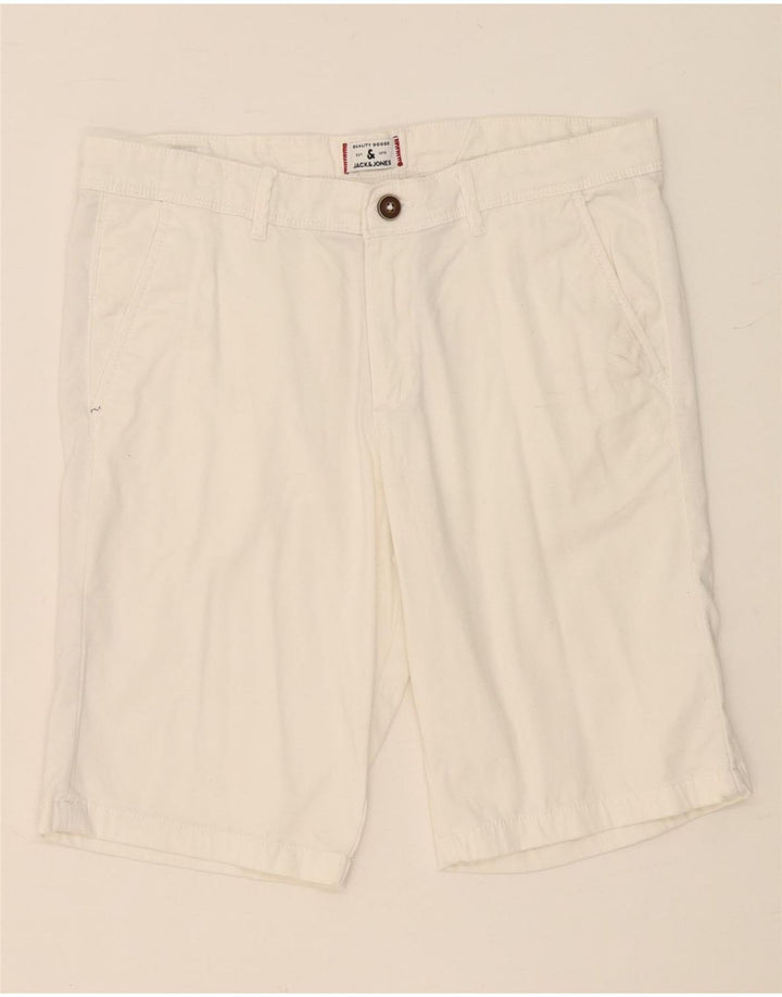 JACK & JONES Pantalones cortos chinos para hombre Medium W32 White