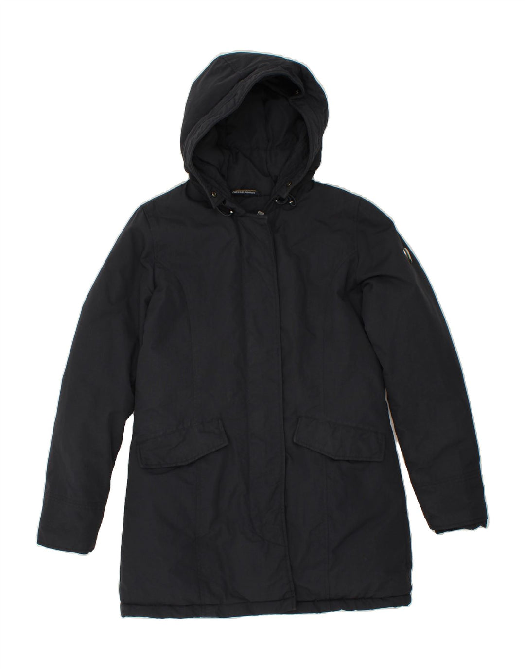 CIESSE PIUMINI Womens Hooded Padded Coat IT 42 Medium Navy Blue Polyester Vintage Ciesse Piumini and Second-Hand Ciesse Piumini from Messina Hembry 