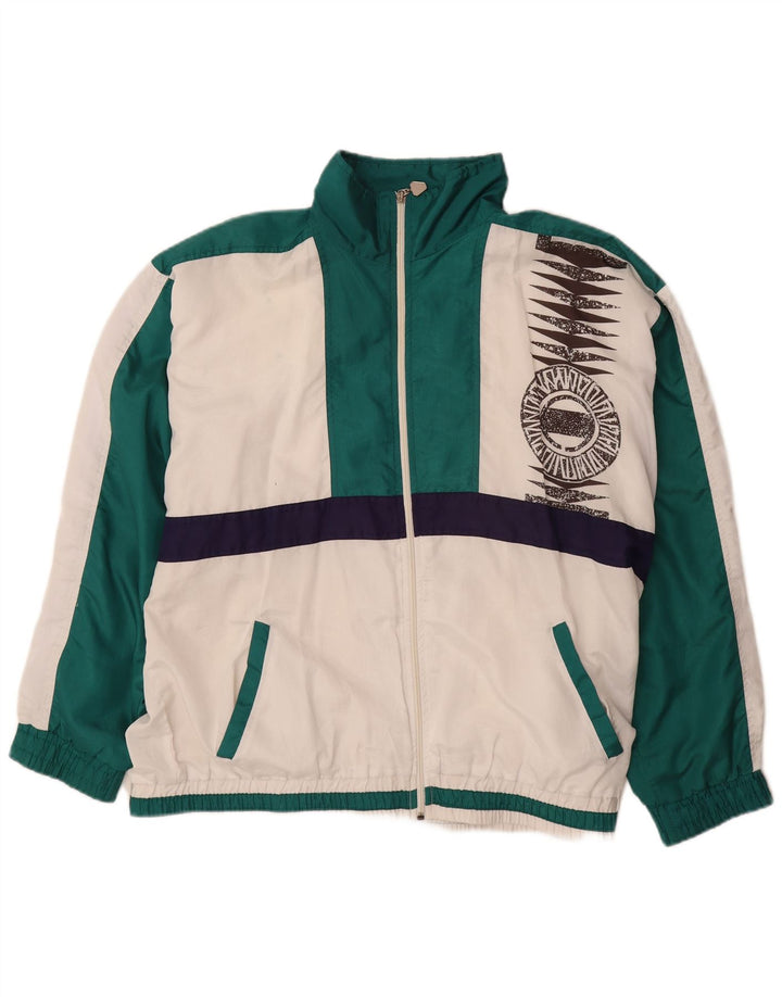 COSMOS Chaqueta superior de chándal para hombre UK 46 Large White Colourblock