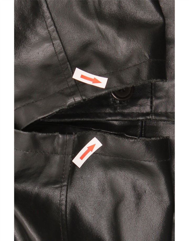 Chaqueta de cuero vintage para hombre Reino Unido 42 XL cuero negro