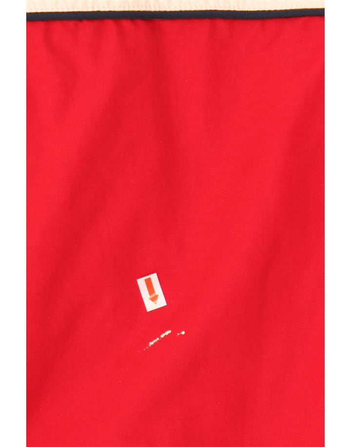 Tommy Hilfiger Chaqueta impermeable con capucha para hombre UK 40 Large Red Colourblock Nylon