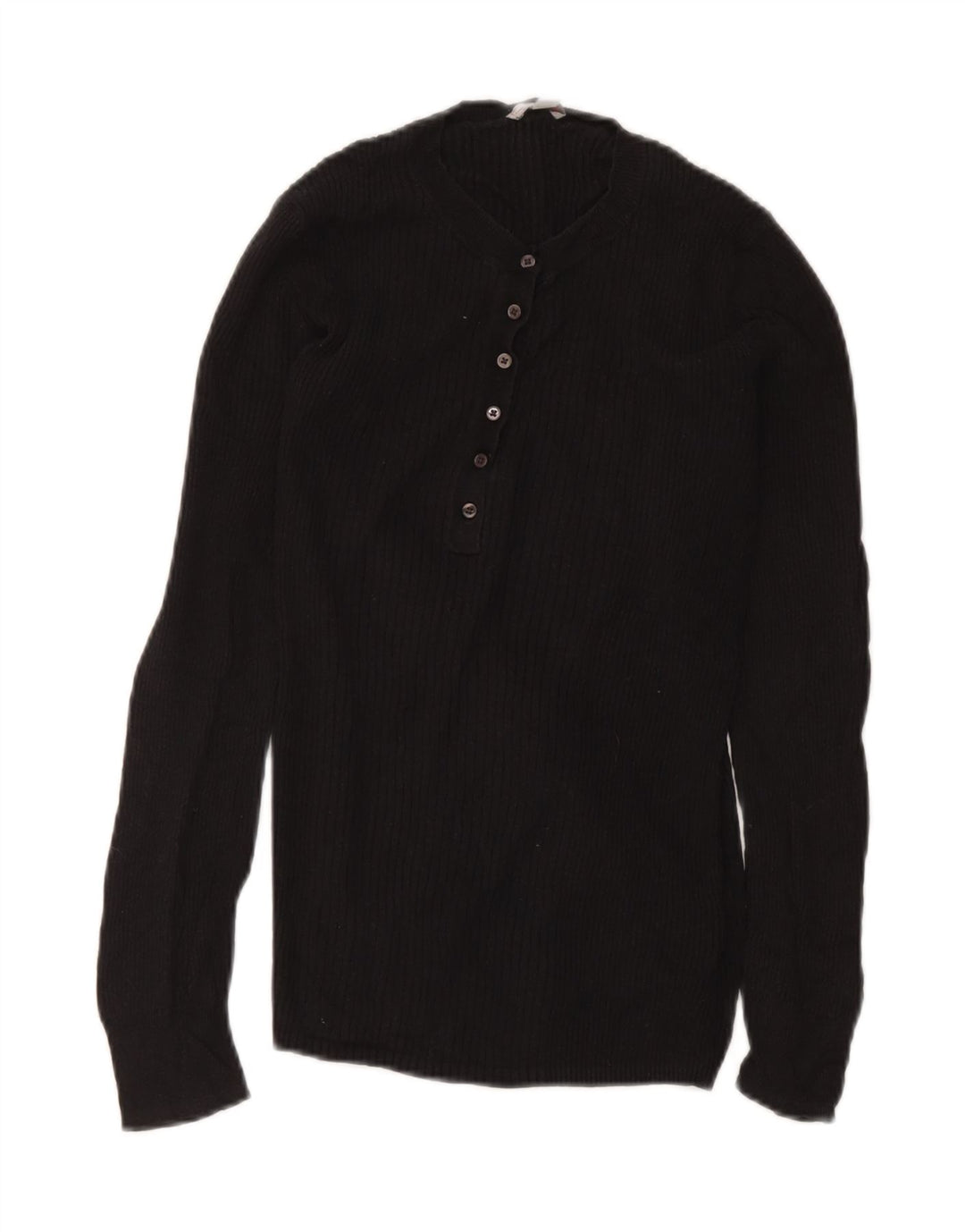 Gap Top de punto de corte regular para mujer, manga larga, UK 42, viscosa negra mediana
