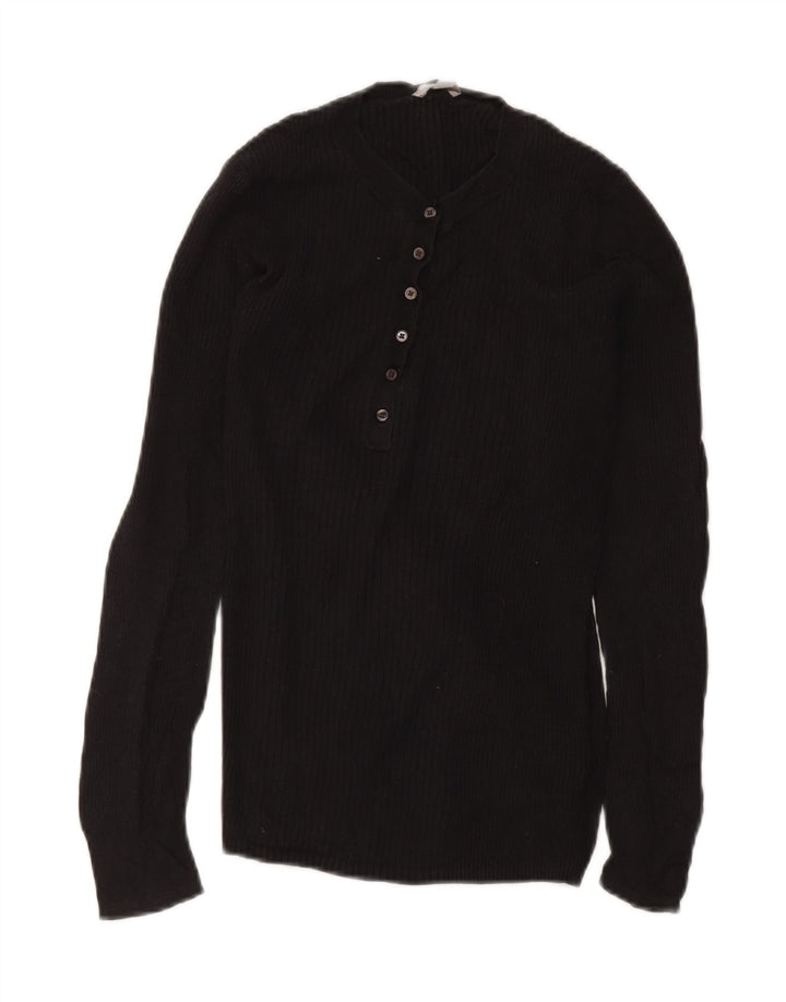 Gap Top de punto de corte regular para mujer, manga larga, UK 42, viscosa negra mediana
