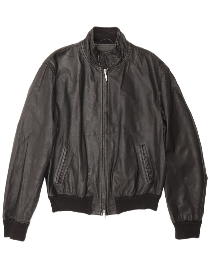 Stewart Chaqueta Bomber de Cuero para Mujer UK 20 2XL Motorista de Cuero Negro