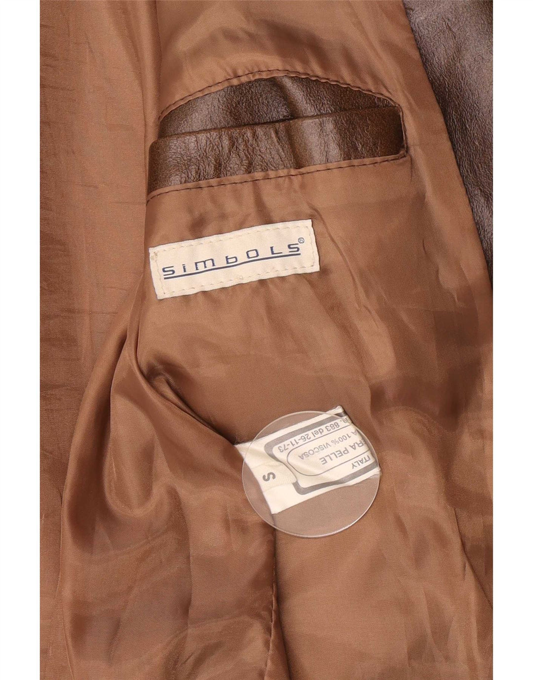 Vintage hombres chaqueta de cuero Reino Unido 36 pequeño marrón clásico