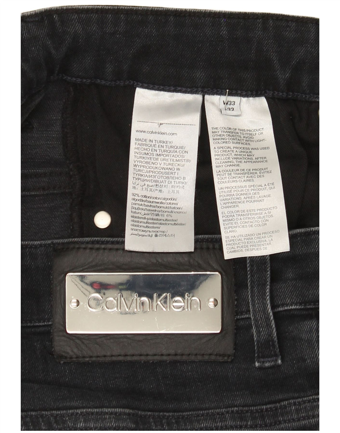Calvin Klein Jeans ajustados para hombre W33 L32 Algodón negro