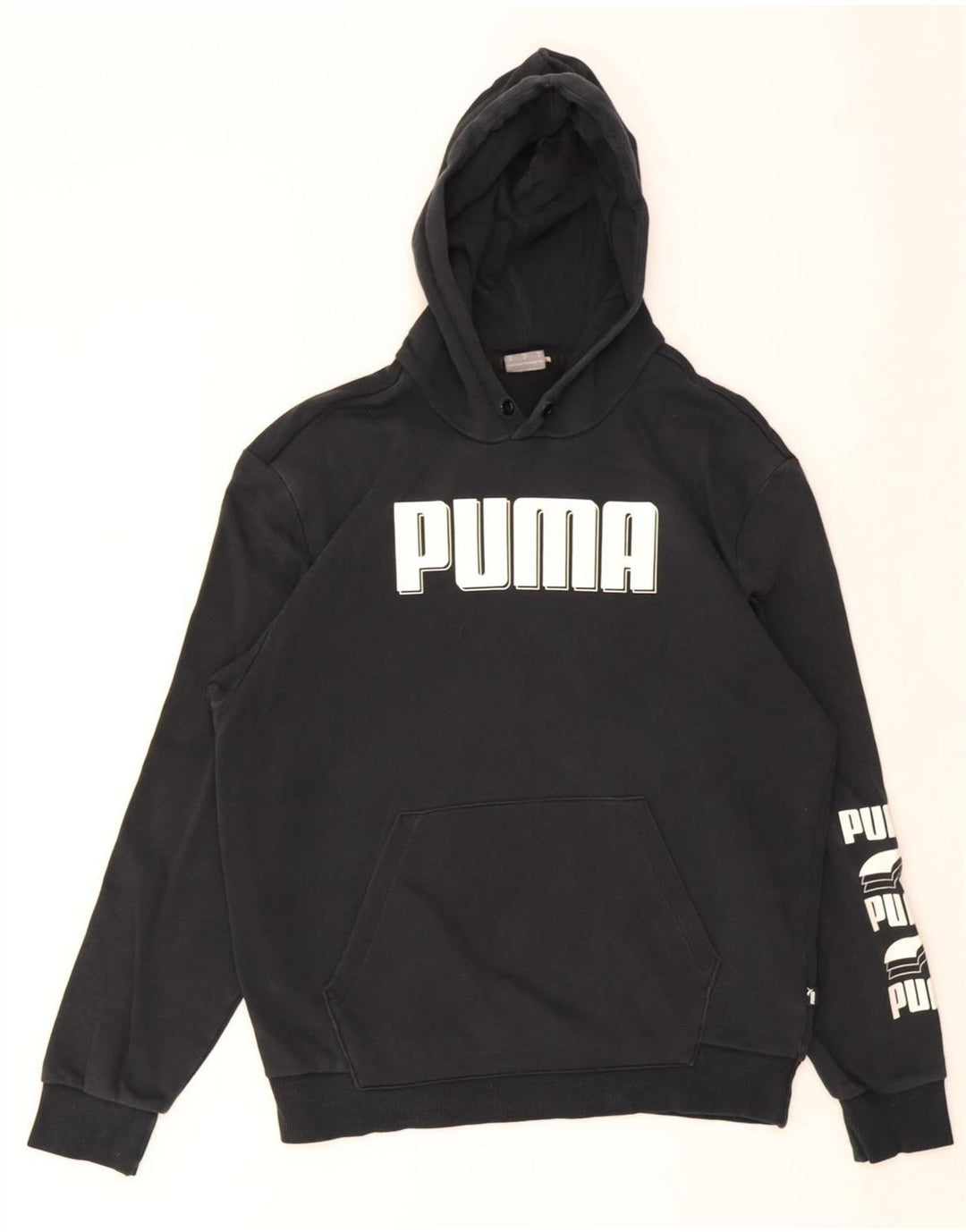 Puma Hombre Sudadera Con Capucha Gráfica Jersey De Algodón Negro Mediano