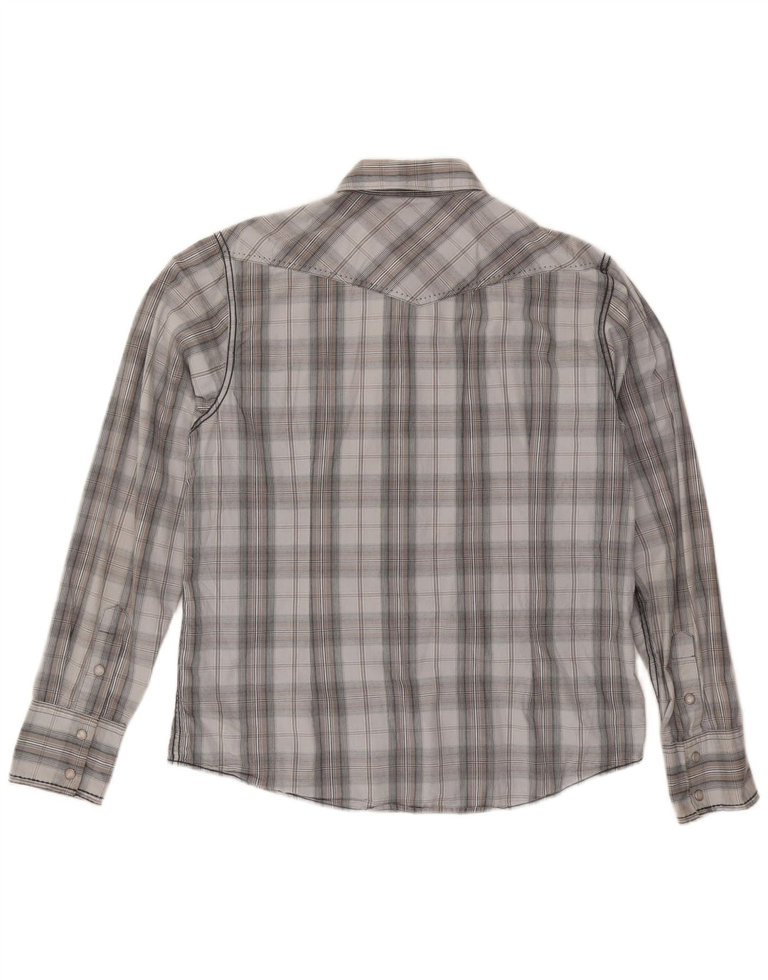 BKE Camisa Slim Fit De Algodón A Cuadros Gris Medio Hombre