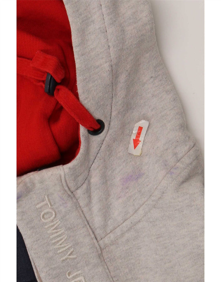 Tommy Hilfiger Jersey con capucha y cuello con botones para hombre, color azul marino mediano