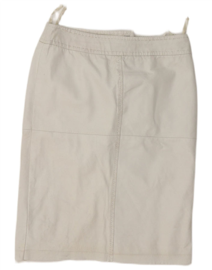 Falda De Cuero Madeleine Mujer Mediana W30 Blanco