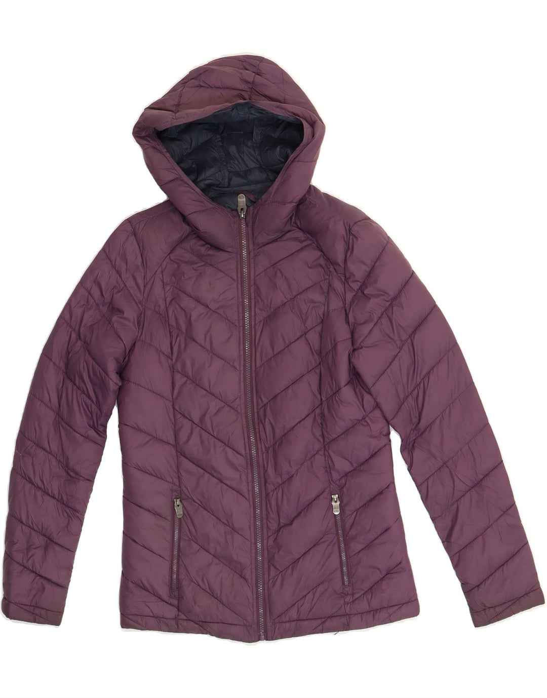 FAT FACE Womens Hooded Padded Jacket UK 8 Small Purple Polyester Vintage Fat Face and Second-Hand Fat Face from Messina Hembry 