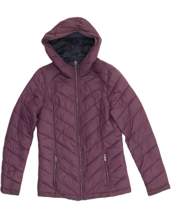 FAT FACE Womens Hooded Padded Jacket UK 8 Small Purple Polyester Vintage Fat Face and Second-Hand Fat Face from Messina Hembry 