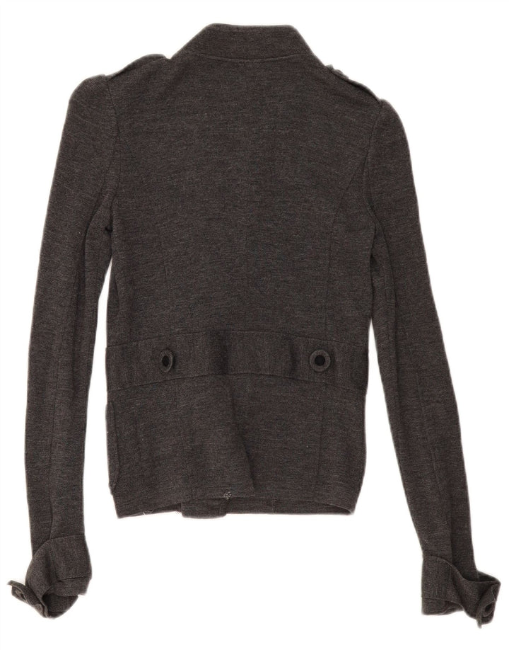 Armani Suéter Cárdigan De Doble Botonadura Para Mujer IT 38 XS Lana Gris