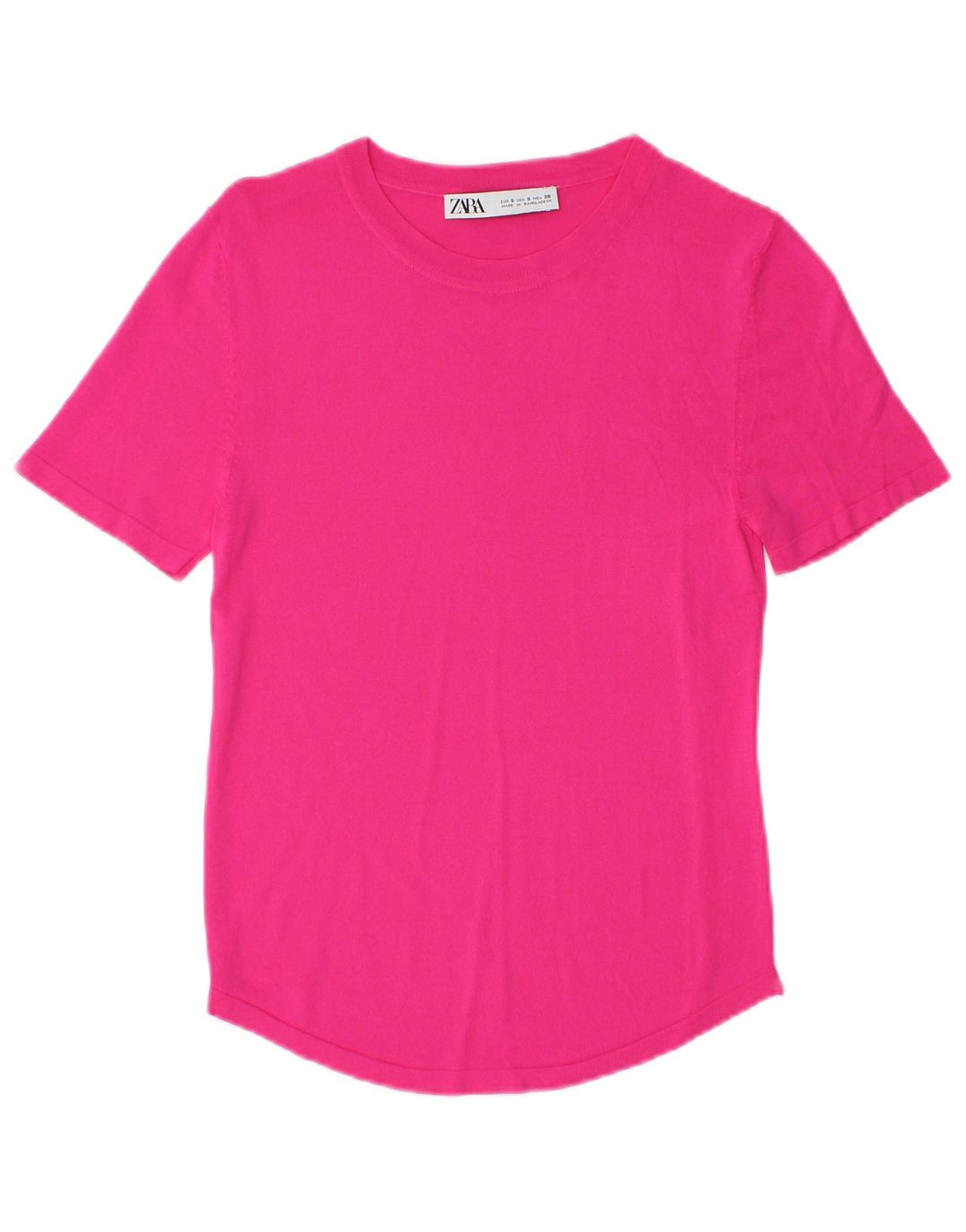 Zara Mujer Camiseta Top UK 8 Small Rosa
