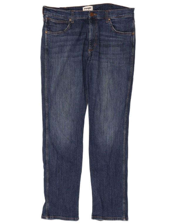 Wrangler Vaqueros Rectos Greensboro Para Hombre W34 L34 Algodón Azul