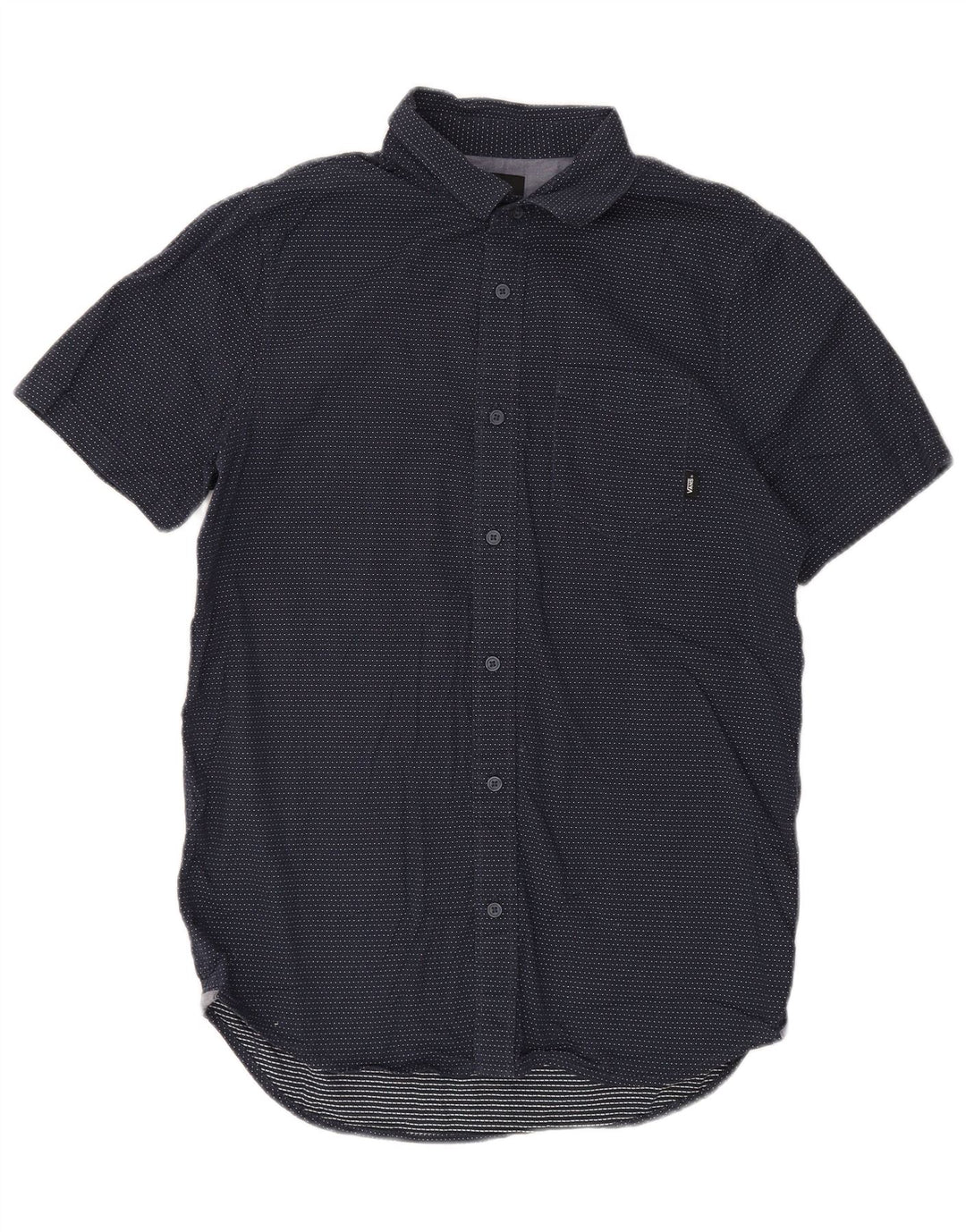 VANS Camisa de manga corta de corte clásico para hombre XS Algodón con lunares azul marino