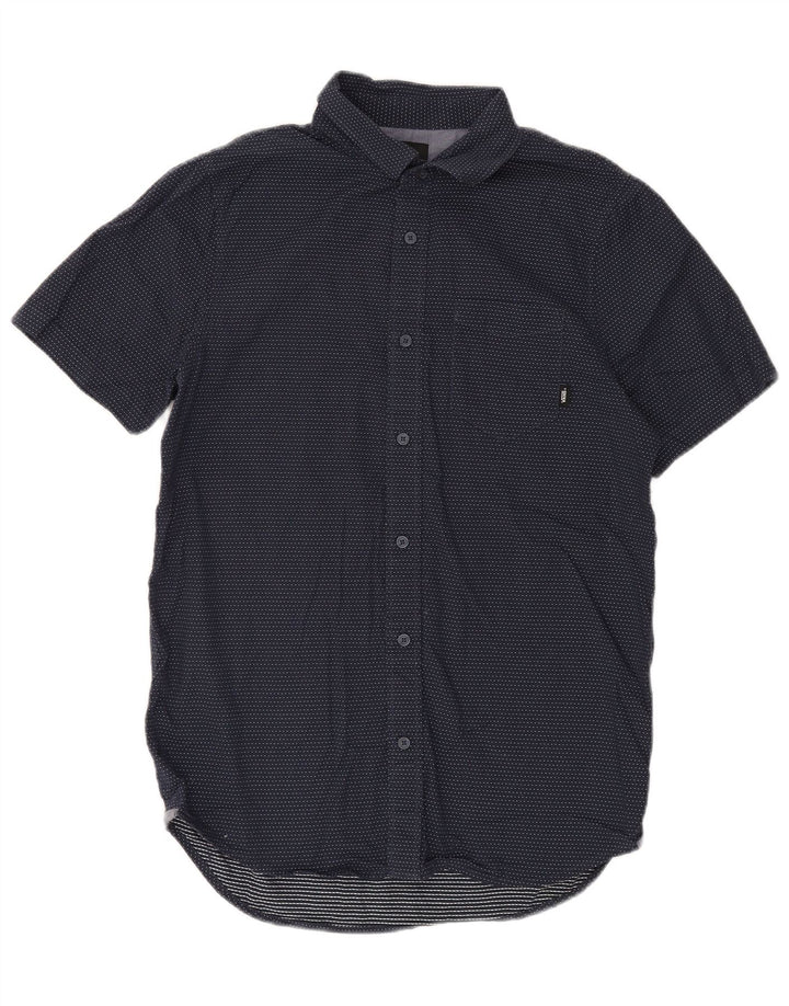 VANS Camisa de manga corta de corte clásico para hombre XS Algodón con lunares azul marino