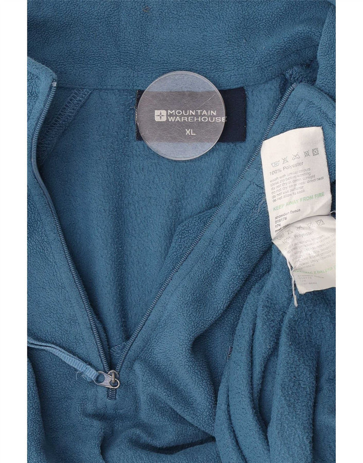 Mountain Warehouse Jersey de forro polar con cuello y cremallera para hombre XL Poliéster azul