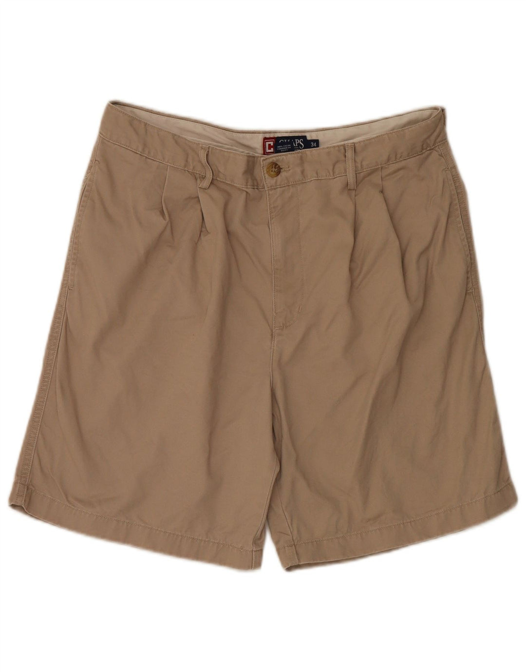 Chaps Mens Pegged Chino Shorts W34 Grande Algodón Beige