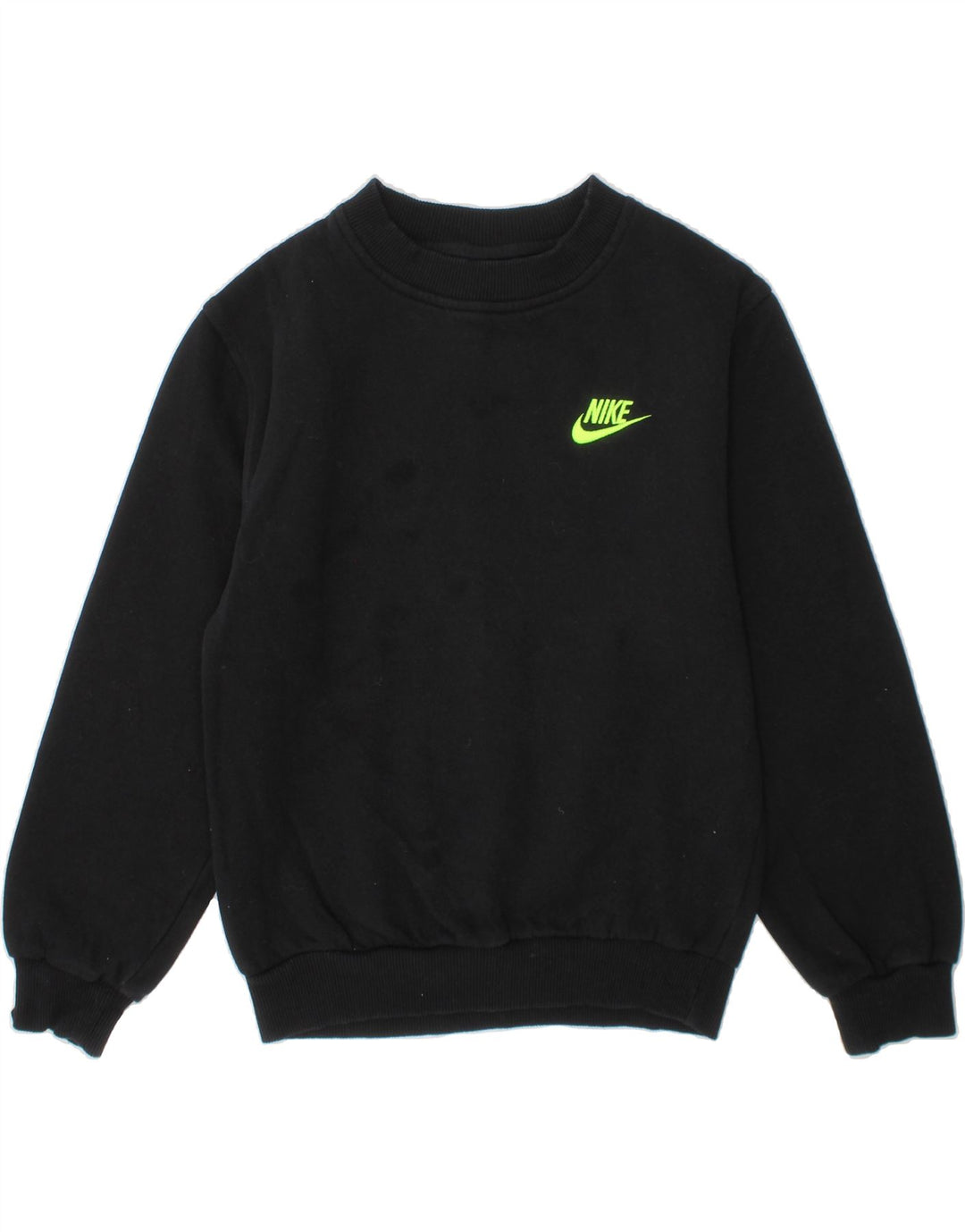 NIKE Girls Sweatshirt Jumper 8-9 Years Small Black Cotton Vintage Nike and Second-Hand Nike from Messina Hembry 