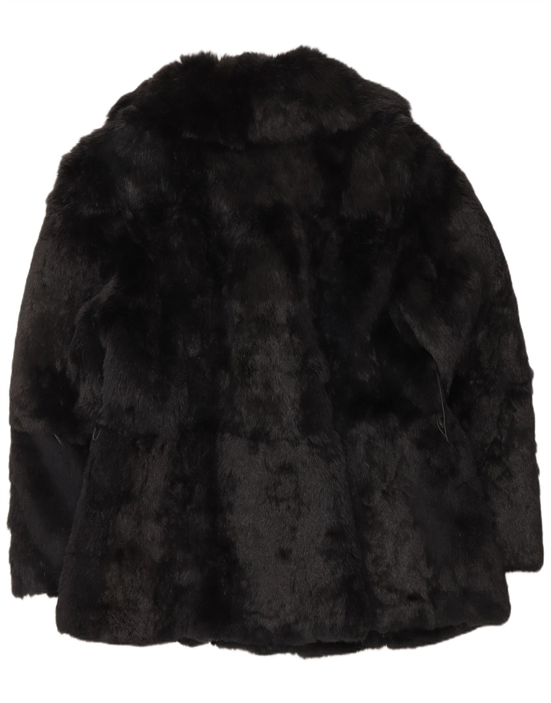 Vintage mujer chaqueta de piel EU 48 2XL negro piel real