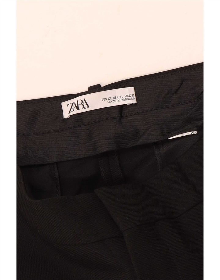 Zara Mujer Pantalón Capri Tiro Alto XL Negro