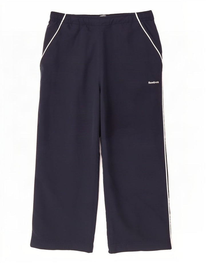 Reebok Pantalones Capri para Mujer UK 10 Small Azul Marino Poliéster