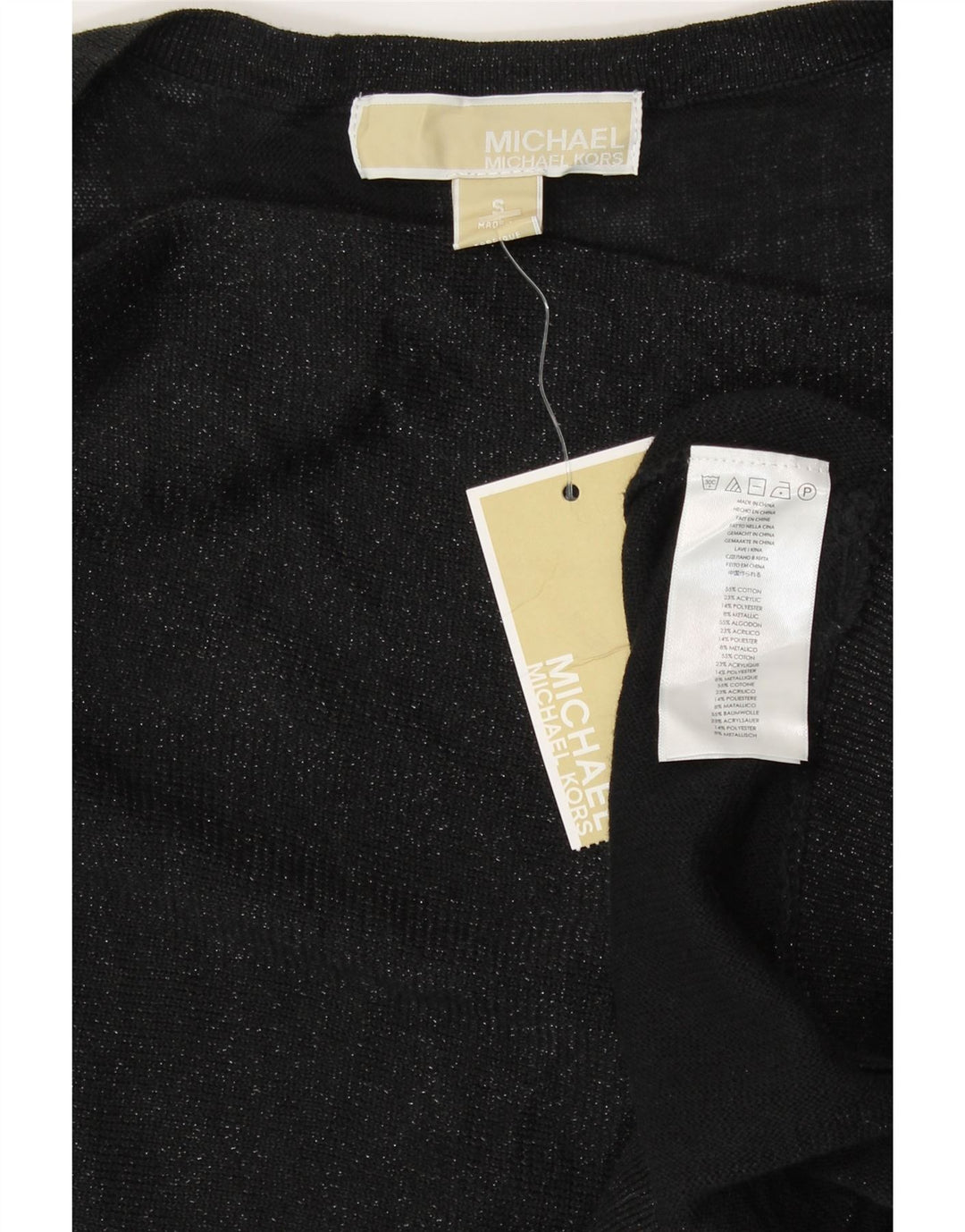 Michael Kors Blusa sin mangas para mujer Top Reino Unido 10 Pequeño Algodón negro