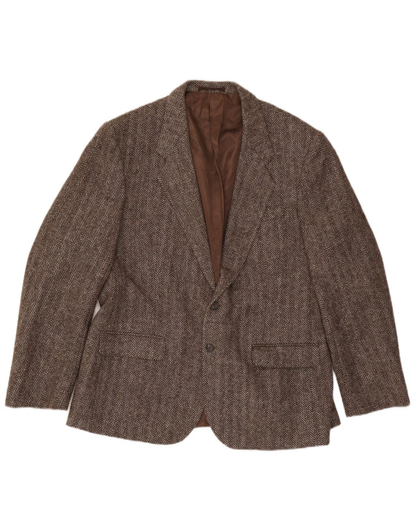 Chaqueta tipo blazer de 2 botones para hombre Four Seasons UK 48 4XL Lana en espiga marrón