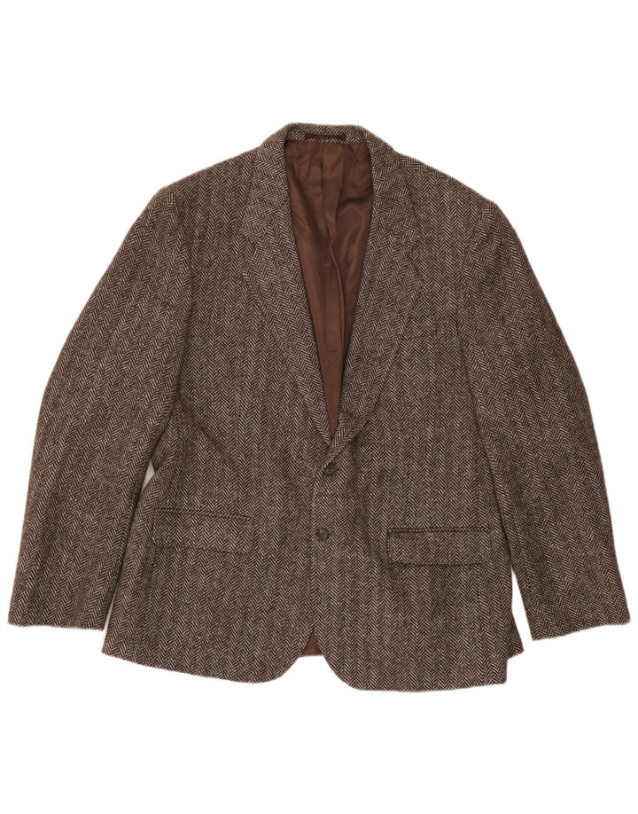 Chaqueta tipo blazer de 2 botones para hombre Four Seasons UK 48 4XL Lana en espiga marrón