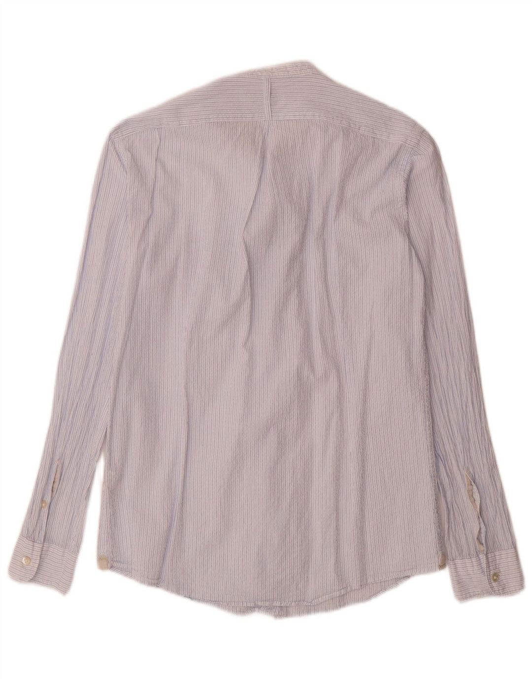 Alley Docks Camisa para hombre grande de algodón a rayas azules