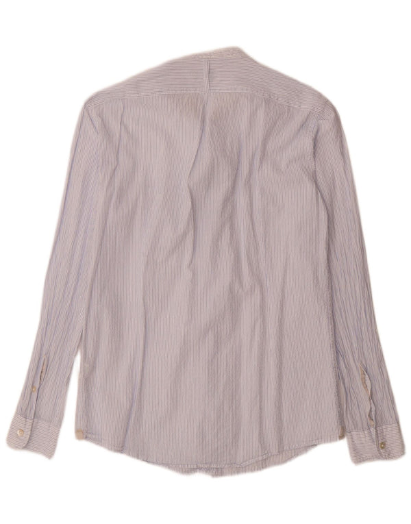 Alley Docks Camisa para hombre grande de algodón a rayas azules