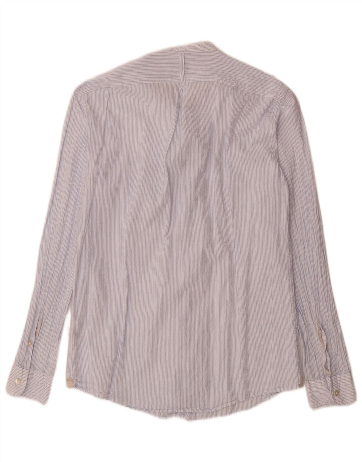Alley Docks Camisa para hombre grande de algodón a rayas azules