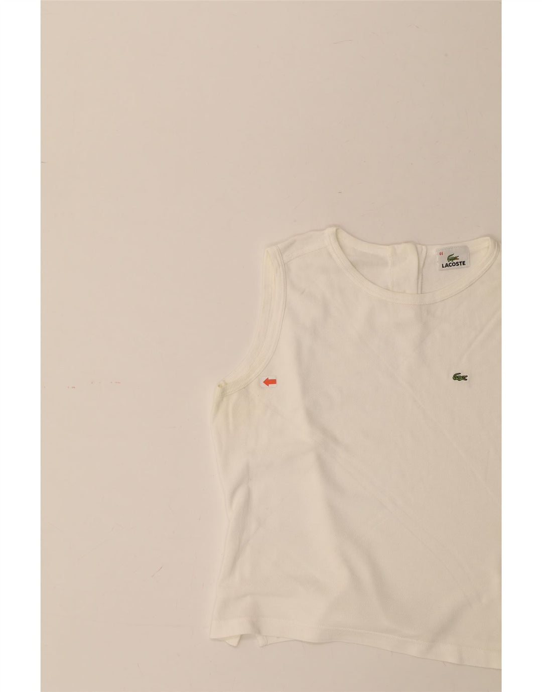 LACOSTE Chaleco De Mujer Talla Superior 44 Algodón Blanco Grande