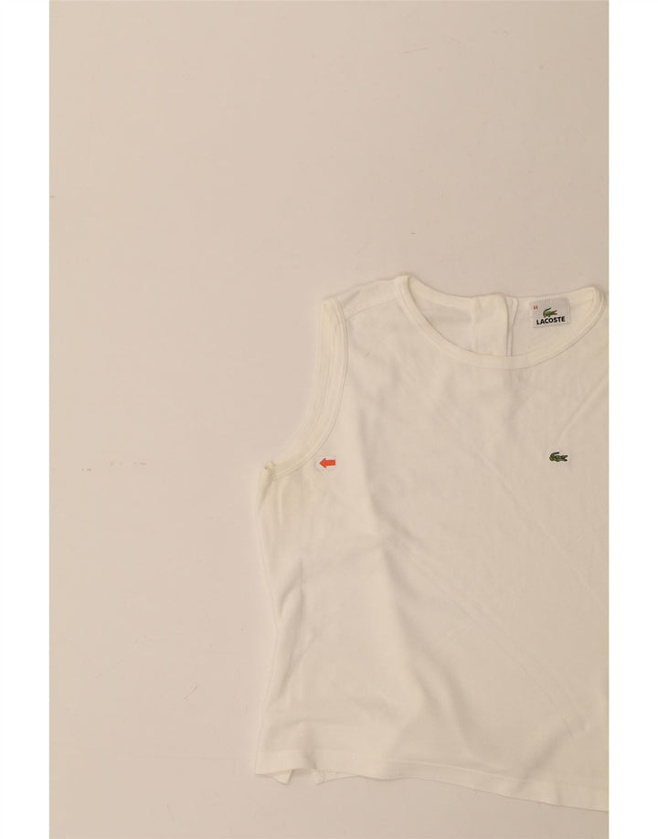 LACOSTE Chaleco De Mujer Talla Superior 44 Algodón Blanco Grande