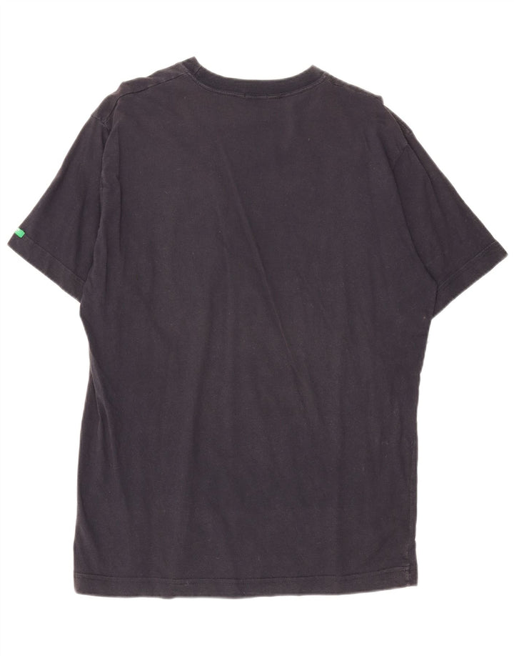 BENETTON Mens Graphic T-Shirt Top Medium Navy Blue
