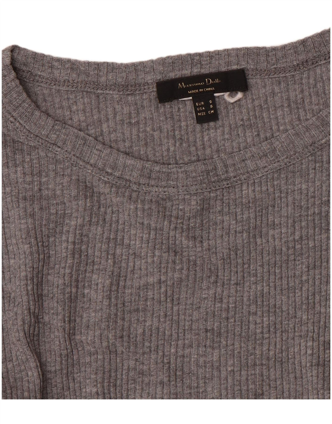 Massimo Dutti Top Mujer Manga Larga UK 8 Small Gris