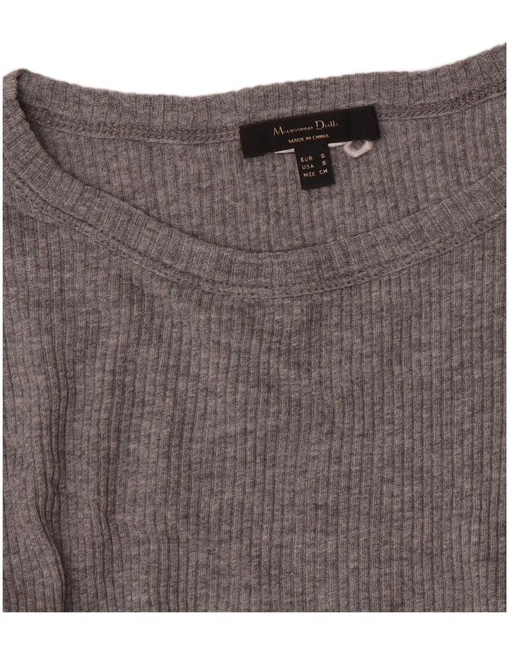 Massimo Dutti Top Mujer Manga Larga UK 8 Small Gris