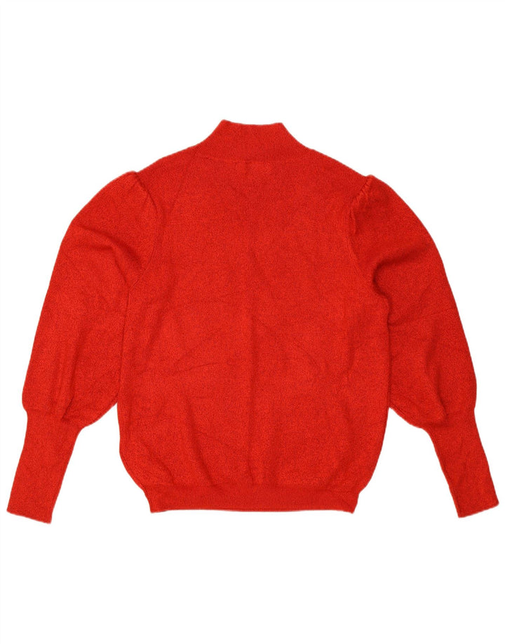 Marks & Spencer Jersey con Cuello Alto para Mujer UK 40 Viscosa Roja Mediana