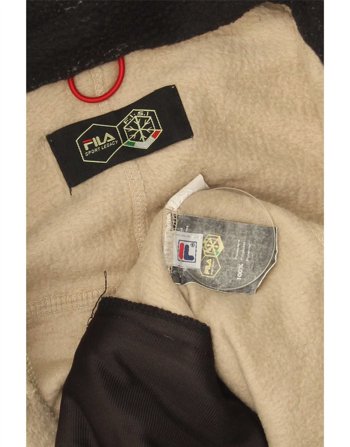 Fila Chaqueta polar para hombre UK 40 Large Beige Colorblock Poliéster