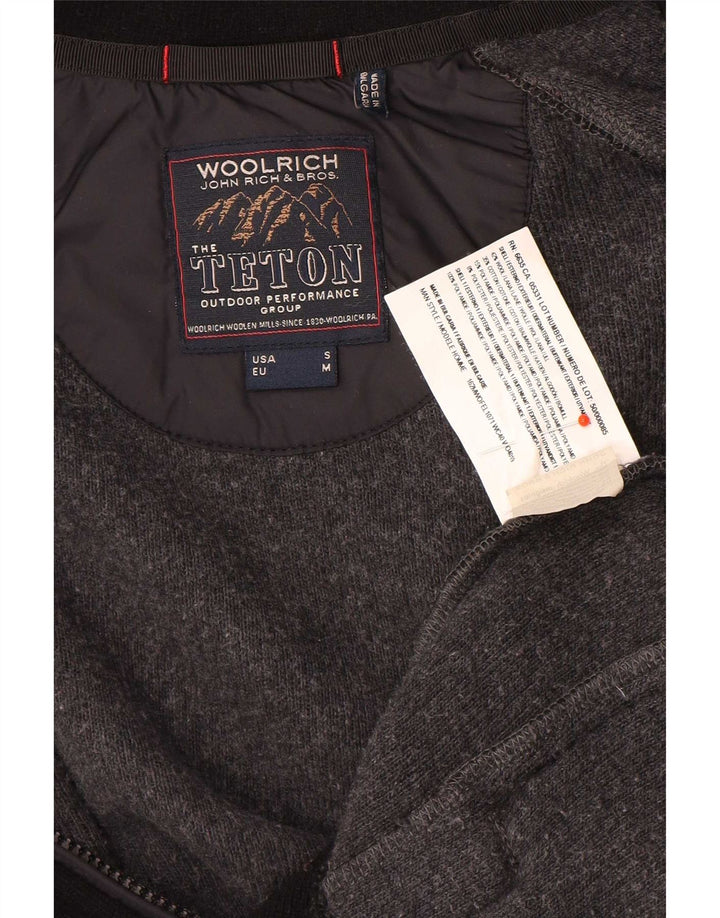 Woolrich Cárdigan De Hombre Pequeño De Lana Color Block Negro