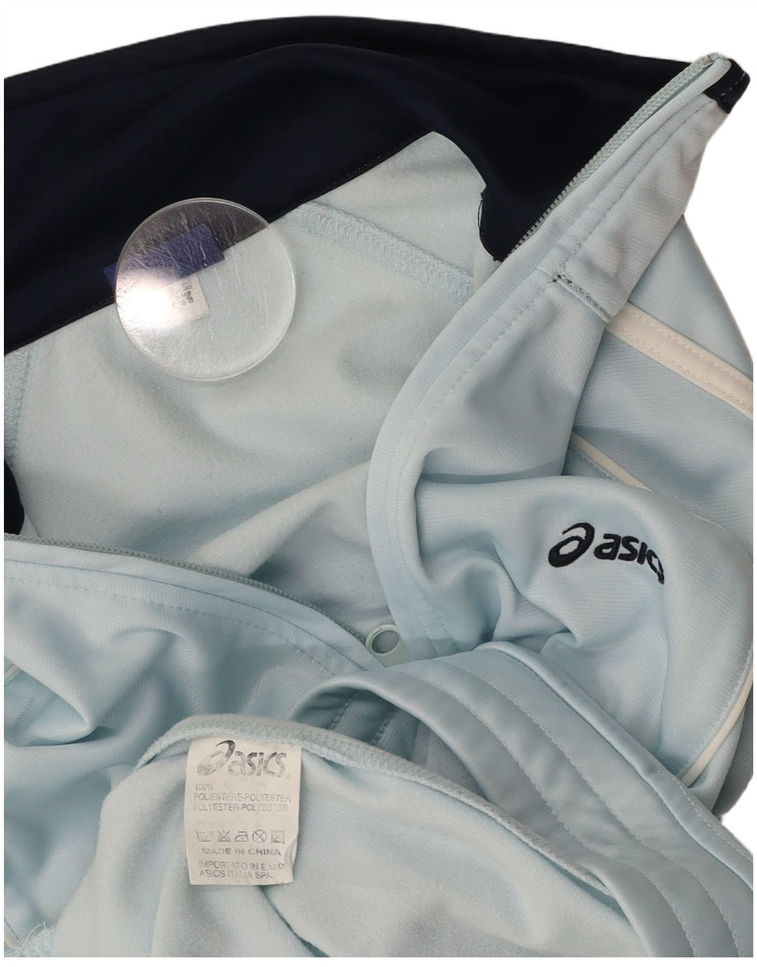 ASICS - Chaqueta de chándal para hombre, color azul medio, poliéster