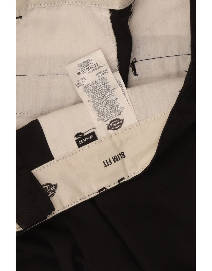 Dickies Pantalón chino slim fit para hombre W36 L32 Poliéster negro