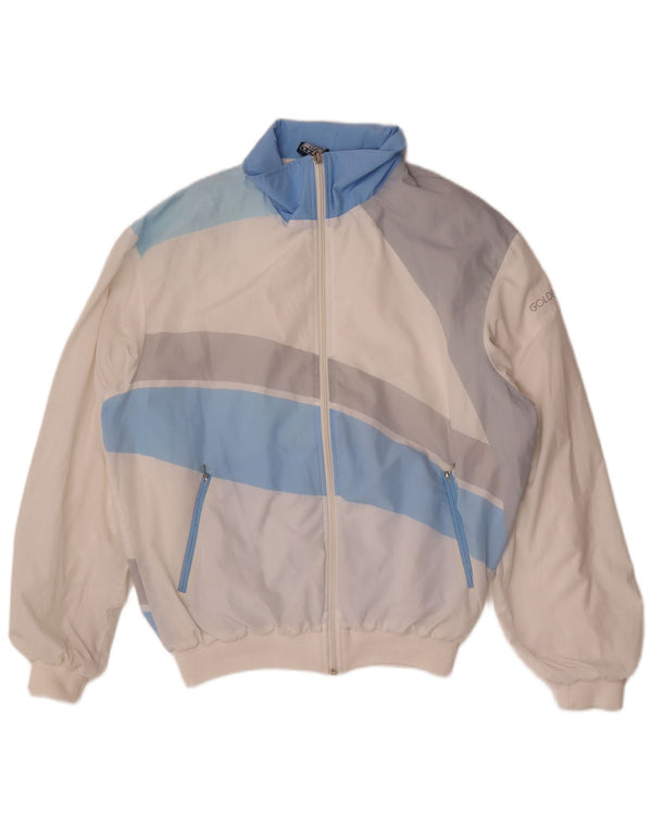 Golden Cup Chaqueta superior de chándal para mujer UK 40 Medium White Colourblock